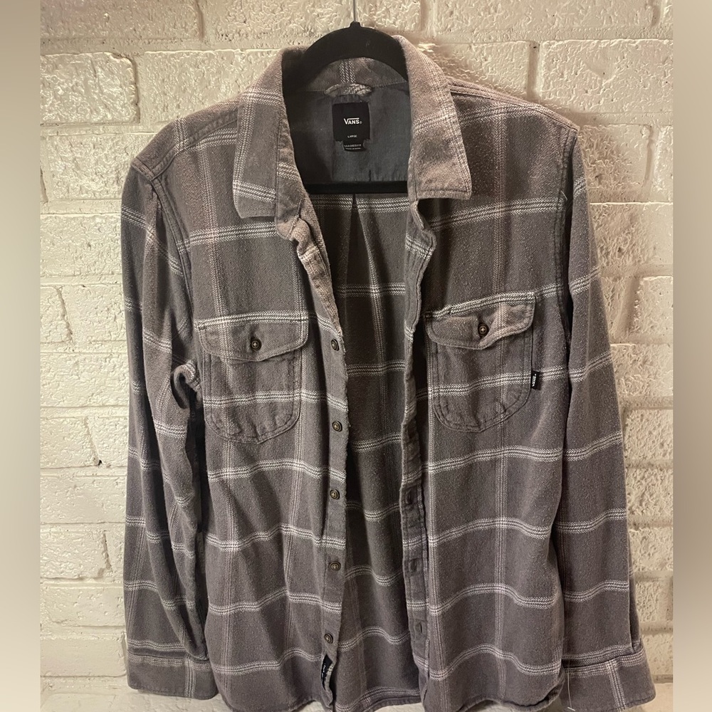 Vans Button up flannel Gray Size Large